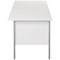 Serrion 1800mm Rectangular Desk with 2 attached Pedestals, Silver Straight Legs, White