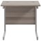 Jemini 800mm Slim Rectangular Desk, Silver Cantilever Leg, Grey Oak