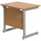 Jemini 800mm Slim Rectangular Desk, Silver Cantilever Leg, Oak