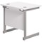 Jemini 800mm Slim Rectangular Desk, Silver Cantilever Leg, White