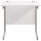 Jemini 800mm Slim Rectangular Desk, Silver Cantilever Leg, White