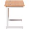 Jemini 800mm Slim Rectangular Desk, White Cantilever Leg, Beech