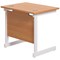 Jemini 800mm Slim Rectangular Desk, White Cantilever Leg, Beech