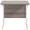 Jemini 800mm Slim Rectangular Desk, White Cantilever Leg, Grey Oak