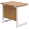 Jemini 800mm Slim Rectangular Desk, White Cantilever Leg, Oak