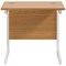 Jemini 800mm Slim Rectangular Desk, White Cantilever Leg, Oak