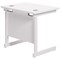 Jemini 800mm Slim Rectangular Desk, White Cantilever Leg, White