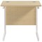 Jemini 800mm Slim Rectangular Desk, White Cantilever Leg, Maple