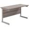 Jemini 1200mm Slim Rectangular Desk, Silver Cantilever Leg, Grey Oak