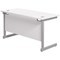 Jemini 1200mm Slim Rectangular Desk, Silver Cantilever Leg, White