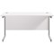 Jemini 1200mm Slim Rectangular Desk, Silver Cantilever Leg, White