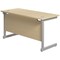 Jemini 1200mm Slim Rectangular Desk, Silver Cantilever Leg, Maple