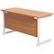 Jemini 1200mm Slim Rectangular Desk, White Cantilever Leg, Beech