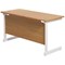 Jemini 1200mm Slim Rectangular Desk, White Cantilever Leg, Oak