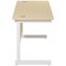 Jemini 1200mm Slim Rectangular Desk, White Cantilever Leg, Maple