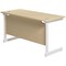 Jemini 1200mm Slim Rectangular Desk, White Cantilever Leg, Maple