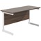 Jemini 1200mm Slim Rectangular Desk, White Cantilever Leg, Walnut