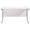 Jemini 1400mm Slim Rectangular Desk, Silver Cantilever Leg, White