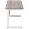 Jemini 1400mm Slim Rectangular Desk, White Cantilever Leg, Grey Oak