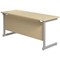 Jemini 1600mm Slim Rectangular Desk, Silver Cantilever Leg, Maple