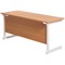 Jemini 1600mm Slim Rectangular Desk, White Cantilever Leg, Beech