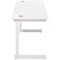 Jemini 1600mm Slim Rectangular Desk, White Cantilever Leg, White