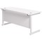 Jemini 1600mm Slim Rectangular Desk, White Cantilever Leg, White