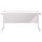 Jemini 1600mm Slim Rectangular Desk, White Cantilever Leg, White