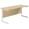 Jemini 1600mm Slim Rectangular Desk, White Cantilever Leg, Maple