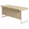 Jemini 1600mm Slim Rectangular Desk, White Cantilever Leg, Maple