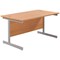 Jemini 1200mm Rectangular Desk, Silver Cantilever Leg, Beech