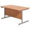 Jemini 1200mm Rectangular Desk, Silver Cantilever Leg, Beech