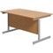 Jemini 1200mm Rectangular Desk, Silver Cantilever Leg, Oak