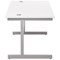 Jemini 1200mm Rectangular Desk, Silver Cantilever Leg, White