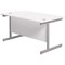 Jemini 1200mm Rectangular Desk, Silver Cantilever Leg, White