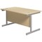 Jemini 1200mm Rectangular Desk, Silver Cantilever Leg, Maple