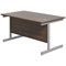 Jemini 1200mm Rectangular Desk, Silver Cantilever Leg, Walnut