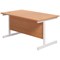 Jemini 1200mm Rectangular Desk, White Cantilever Leg, Beech