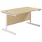 Jemini 1200mm Rectangular Desk, White Cantilever Leg, Maple