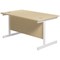 Jemini 1200mm Rectangular Desk, White Cantilever Leg, Maple