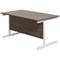 Jemini 1200mm Rectangular Desk, White Cantilever Leg, Walnut