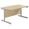 Jemini 1400mm Rectangular Desk, Silver Cantilever Leg, Maple