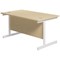 Jemini 1400mm Rectangular Desk, White Cantilever Leg, Maple