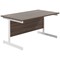 Jemini 1400mm Rectangular Desk, White Cantilever Leg, Walnut