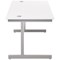 Jemini 1600mm Rectangular Desk, Silver Cantilever Leg, White