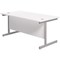 Jemini 1600mm Rectangular Desk, Silver Cantilever Leg, White