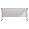 Jemini 1600mm Rectangular Desk, Silver Cantilever Leg, White