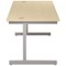 Jemini 1600mm Rectangular Desk, Silver Cantilever Leg, Maple