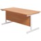 Jemini 1600mm Rectangular Desk, White Cantilever Leg, Beech