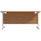 Jemini 1600mm Rectangular Desk, White Cantilever Leg, Oak